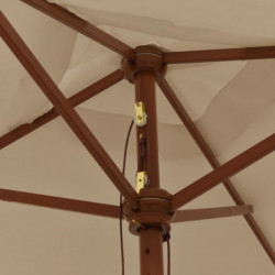 Sonnenschirm mit Holzmast Taupe 198x198x231 cm