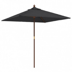 Sonnenschirm mit Holzmast Schwarz 198x198x231 cm