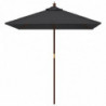 Sonnenschirm mit Holzmast Schwarz 198x198x231 cm