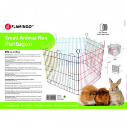 FLAMINGO Kaninchen-Laufstall Pentagon 5-tlg. 90x60 cm Mehrfarbig