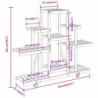 Blumenständer mit Rollen 110x25x101 cm Massivholz Tanne