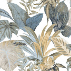 Topchic Tapete Big Leaves Blau und Beige
