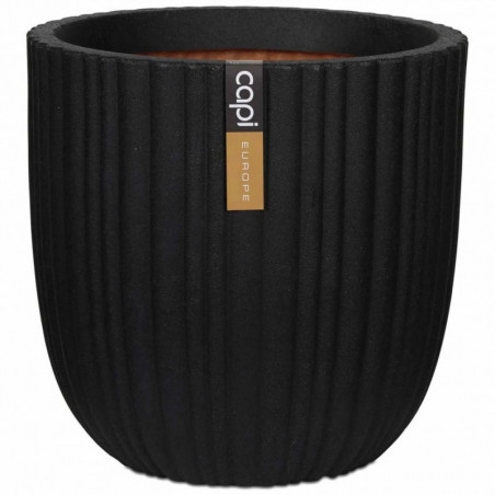Capi Blumentopf Urban Tube Oval 35 x 34 cm Schwarz KBLT932