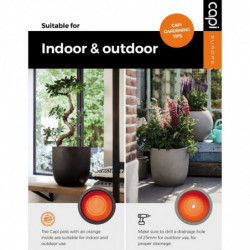 Capi Blumentopf Urban Tube Oval 35 x 34 cm Schwarz KBLT932