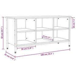 Schuhregal Räuchereiche 100x35x50 cm Holzwerkstoff