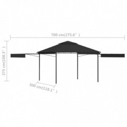 Pavillon Viviana mit Doppelt Erweiterten Dächern 3x3x2,75 cm 180