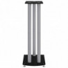 Lautsprecher-Ständer 2 Stk. Schwarz & Silbern Hartglas 3 Säulen