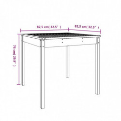 Gartentisch 82,5x82,5x76 cm Massivholz Kiefer