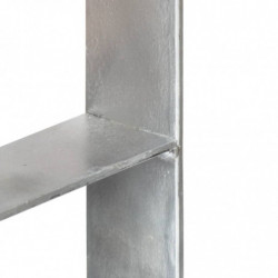 Pfostenträger 6 Stk. Silbern 12×6×60 cm Verzinkter Stahl