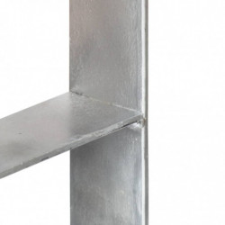 Pfostenträger 6 Stk. Silbern 14×6×60 cm Verzinkter Stahl