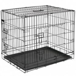 @Pet Hundetransportbox Metall 92,5x57,5x64 cm Schwarz 15003