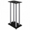Lautsprecher-Ständer 2 Stk. Schwarz & Silbern Hartglas 4 Säulen