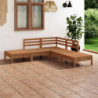 5-tlg. Garten-Lounge-Set Ingela Massivholz Kiefer Honigbraun