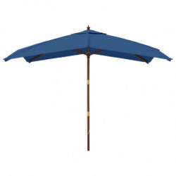 Sonnenschirm mit Holzmast Azurblau 300x300x273 cm