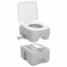 Camping-Toilette Tragbar Grau und Weiß 20+10 L HDPE