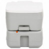 Camping-Toilette Tragbar Grau und Weiß 15+10 L HDPE