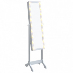 Standspiegel mit LED Weiß 34x37x146 cm