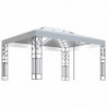 Pavillon Viviane mit Doppeldach & LED-Lichterkette 3x4 m Weiß