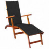 Liegestuhl mit Fußstütze und Auflage Akazie Massivholz