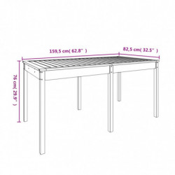 Gartentisch 159,5x82,5x76 cm Massivholz Douglasie