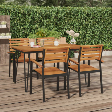 Gartentisch mit Haarnadel-Beinen 140×80×75 cm Massivholz Akazie