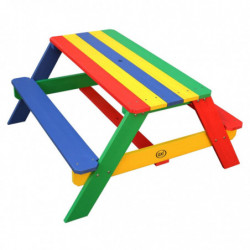 AXI Picknicktisch für Kinder Nick mit Sonnenschirm Regenbogen