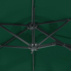 Doppelsonnenschirm mit LEDs Grün 316x240 cm