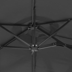 Doppelsonnenschirm mit LEDs Anthrazit 316x240 cm