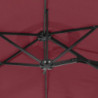 Doppelsonnenschirm mit LEDs Bordeauxrot 316x240 cm