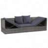 Gartenbett Grau 200×60 cm Poly Rattan