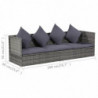 Gartenbett Grau 200×60 cm Poly Rattan