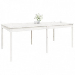 Gartentisch Weiß 203,5x100x76 cm Massivholz Kiefer