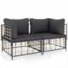 Ecksofas mit Kissen 2 Stk. Modular Poly Rattan