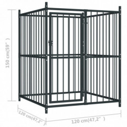 Outdoor-Hundezwinger mit Überdachung 120x120x150 cm