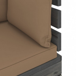 Garten-Palettensofa Torak 2-Sitzer mit Kissen Kiefer Massivholz