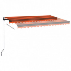 Gelenkarmmarkise Einziehbar mit LED 400x350 cm Orange und Braun