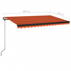 Gelenkarmmarkise Einziehbar mit LED 400x350 cm Orange und Braun