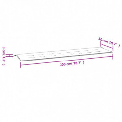 Gartenbank-Auflage Blattmuster 200x50x3 cm Stoff