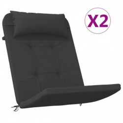 Adirondack-Auflagen 2 Stk. Schwarz Oxford-Gewebe