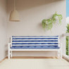 Gartenbank-Auflagen 2-tlg. Blau&Weiß Gestreift 200x50x7cm Stoff
