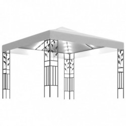 Pavillon Whitney mit LED-Lichterkette 3x3 m Weiß