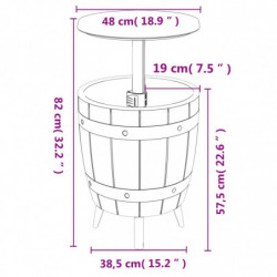 3-in-1 Tisch mit Eiskühler Hellbraun Polypropylen