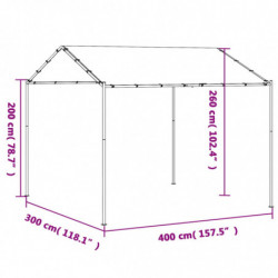 Gartenpavillon Anthrazit 4x3 m Stahl und Stoff