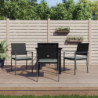 5-tlg. Garten-Essgruppe mit Kissen Poly Rattan und Stahl