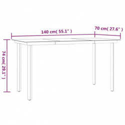 7-tlg. Garten-Essgruppe Poly Rattan und Stahl