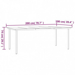 7-tlg. Garten-Essgruppe Poly Rattan und Stahl