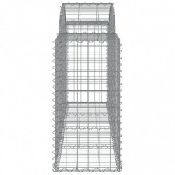 Gabionen mit Hochbogen 6 Stk. 200x50x80/100 cm Verzinktes Eisen