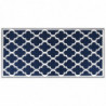 Outdoor-Teppich Marineblau Weiß 80x150 cm Beidseitig Nutzbar