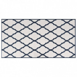 Outdoor-Teppich Marineblau Weiß 80x150 cm Beidseitig Nutzbar