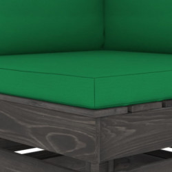 2-Sitzer-Gartensofa Ares mit Kissen Grau Imprägniertes Holz